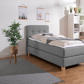 Home affaire Boxspringbett Fargo, inkl. Topper, in 3 Matratzenarten, in Samt- oder Strukturstoff