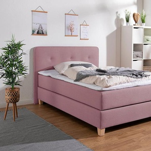 Home affaire Boxspringbett Fargo, inkl. Topper, in 3 Matratzenarten, in Samt- oder Strukturstoff