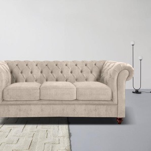 Home affaire Chesterfield-Sofa Chesterfield 3-Sitzer B/T/H: 198/89/74 cm, mit hochwertiger Knopfheftung, auch in Leder