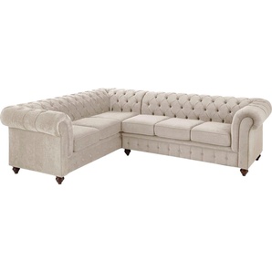 Home affaire Chesterfield-Sofa Chesterfield Ecksofa, auch in Leder L-Form, hochwertige Knopfheftung, langer Schenkel links oder rechts wählbar