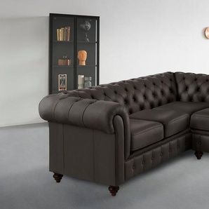 Home affaire Chesterfield-Sofa Chesterfield Ecksofa, auch in Leder L-Form, hochwertige Knopfheftung, langer Schenkel links oder rechts wählbar