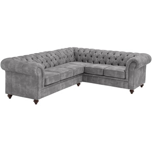 Home affaire Chesterfield-Sofa Chesterfield Ecksofa, auch in Leder L-Form, hochwertige Knopfheftung, langer Schenkel links oder rechts wählbar