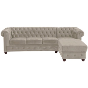 Home affaire Chesterfield-Sofa New Castle L-Form, hochwertige Knopfheftung in Chesterfield-Design, B/T/H: 255(171/72)