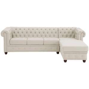 Home affaire Chesterfield-Sofa New Castle L-Form, hochwertige Knopfheftung in Chesterfield-Design, B/T/H: 255(171/72)