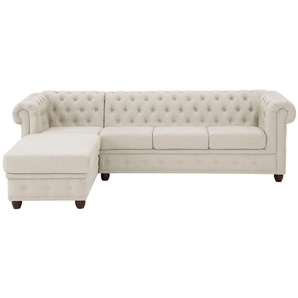 Home affaire Chesterfield-Sofa New Castle L-Form, hochwertige Knopfheftung in Chesterfield-Design, B/T/H: 255(171/72)