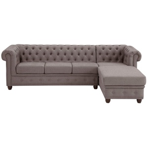 Home affaire Chesterfield-Sofa New Castle L-Form, hochwertige Knopfheftung in Chesterfield-Design, B/T/H: 255(171/72)
