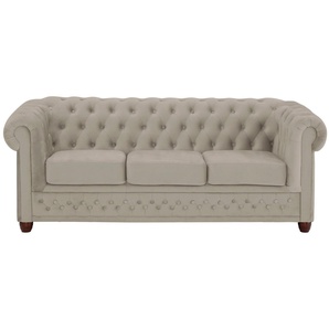 Home affaire Chesterfield-Sofa New Castle, mit hochwertiger Knopfheftung in Chesterfield-Design, B/T/H: 203/86/72