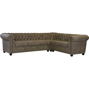 Home affaire Chesterfield-Sofa Rysum L-Form, Chesterfield-Optik, langer Schenkel links oder rechts