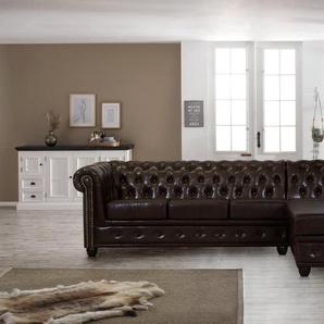 Home affaire Chesterfield-Sofa Rysum L-Form, Chesterfield-Optik mit manen-Abschluß