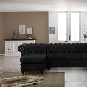 Home affaire Chesterfield-Sofa Rysum L-Form, Chesterfield-Optik mit manen-Abschluß