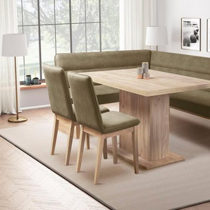 Home affaire Eckbankgruppe Beluna + Cross Essecke Sitzgruppe Eckbank Küchenbank BESTSELLER, (Set, 4-tlg., Eckbank, 2 Stühle und Tisch), Sitzgruppe Esszimmer Stühle Tisch und Bank bequem gepolstert