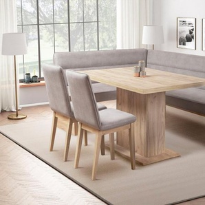 Home affaire Eckbankgruppe Beluna + Cross Essecke Sitzgruppe Eckbank Küchenbank BESTSELLER, (Set, 4-tlg., Eckbank, 2 Stühle und Tisch), Sitzgruppe Esszimmer Stühle Tisch und Bank bequem gepolstert