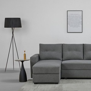 Home affaire Ecksofa TOFFEN, 217 cm, L-Form, mit Schlaffunktion u. Bettkasten, Recamiere rechts/links montierbar