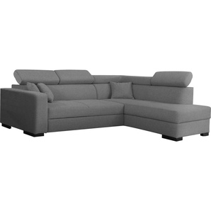 Home affaire Ecksofa Tulio L-Form, wahlweise mit Bettfunktion und Bettkasten, incl. 3 Zierkissen