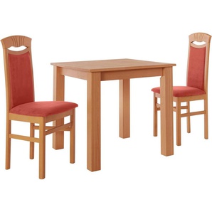 Home affaire Essgruppe Luisa + Franz Set, (Set, 3-tlg., 3tlg), Buche Massivholz