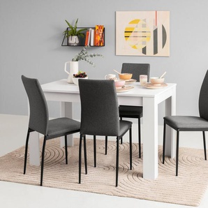 Home affaire Essgruppe SIMONE, (Set, 5-tlg), Platte mit Wendeeinlage, Bezug Microfaser, Unser Bestpreis