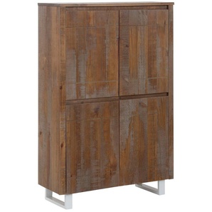 Home affaire Highboard Lagos, Stauraumschrank aus massivem Kiefernholz, Breite 90 cm