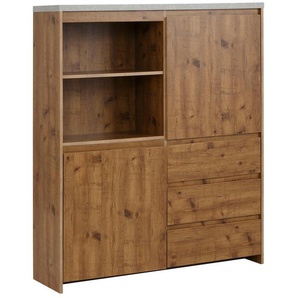 Home affaire Highboard Maribo, Stauraumschrank im modernen Landhaus-Stil, Breite 125 cm