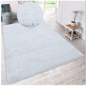 Home affaire Hochflor-Teppich Malin, rechteckig, Höhe: 43 mm, Shaggy in Uni-Farben, einfarbig, leicht glänzend, besonders weich