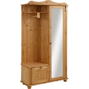 Home affaire Kompaktgarderobe Adele Breite 108 cm, mit Spiegeltür, aus massiver Kiefer, FSC®