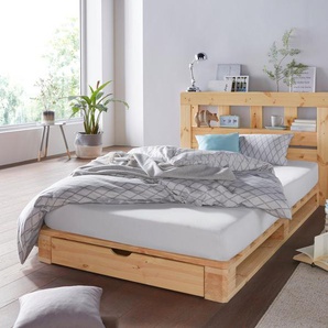 Home affaire Palettenbett ALASCO  BESTSELLER! Mit Schublade, zertifiziertes Massivholz, erweiterbar zum Doppel- oder Familienbett