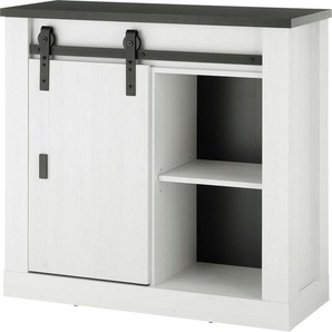 Home affaire Regal SHERWOOD, modernes Holz Dekor, mit Scheunentorbeschlag aus Metall, Breite 93 cm