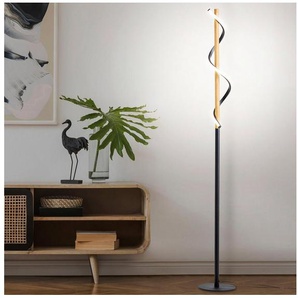 Home affaire Stehlampe Amanlis, LED fest integriert, Warmweiß, 150 cm Höhe, 2400 Lumen, warmweißes Licht, Holz / Metall / Kunststoff
