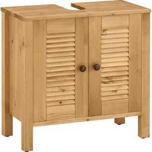 Home affaire Waschbeckenunterschrank Ayanna aus Massivholz, FSC®, Lamellenfront, Höhe 57 cm, Breite 59 cm