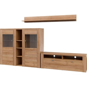 Home affaire Wohnzimmer-Set Larona, Wohnwand, Set 3 teilig, (3-St), Wohnzimmer Set bestehend aus 1 TV-Board, 1 Highboard,1 Wandregal