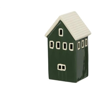 HOME STORY Deko Winterhaus - grün - Porzellan - 6,5 cm - 13,7 cm | Möbel Kraft