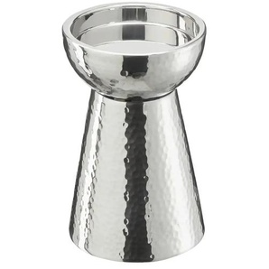 HOME STORY Kerzenständer - silber - Edelstahl - 15 cm - [10.0] | Möbel Kraft