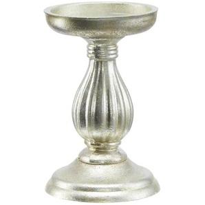 HOME STORY Kerzenständer - silber - MDF - 17 cm - [11.0] | Möbel Kraft