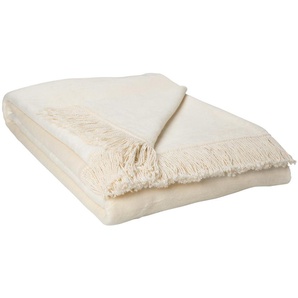 como Kuscheldecke mit Fransen Sophia | beige | 150 cm |