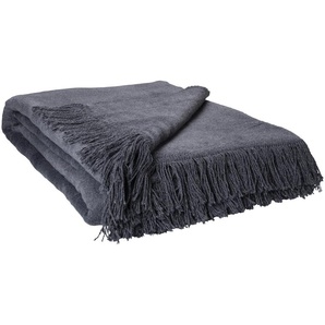 como Kuscheldecke mit Fransen Sophia | grau | 150 cm |