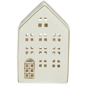 HOME STORY LED Haus - weiß - Porzellan - 7,2 cm - 13,9 cm | Möbel Kraft