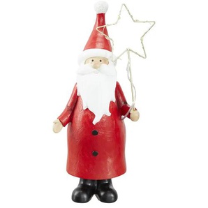 HOME STORY LED Santa Figur - rot - Polyresin (Kunstharz), Kunststoff, Metall - 12 cm - 28 cm - 7,5 cm | Möbel Kraft