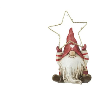 HOME STORY LED Santa Figur - rot - Polyresin (Kunstharz), Metall - 8 cm - 15 cm - 6,5 cm | Möbel Kraft