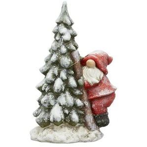 HOME STORY LED Wichtel mit Weihnachtsbaum - grün - Magnesia, Metall - 21 cm - 46 cm | Möbel Kraft