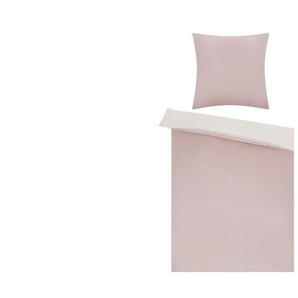 HOME STORY Renforcé Wende-Bettwäsche Solid Piping | rosa/pink | 135 cm |