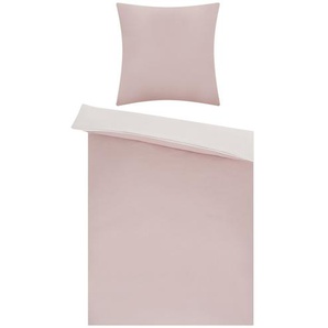 HOME STORY Renforcé Wende-Bettwäsche Solid Piping - rosa/pink - Materialmix - 200 cm | Möbel Kraft