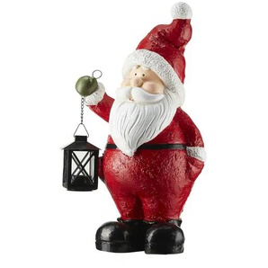 HOME STORY Santa Figur mit Laterne - rot - Magnesia, Metall, Glas - 22,5 cm - 42,5 cm - 16,7 cm | Möbel Kraft