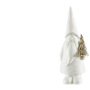 HOME STORY Santa mit Weihnachtsbaum - weiß - Porzellan - 6 cm - 19,5 cm | Möbel Kraft