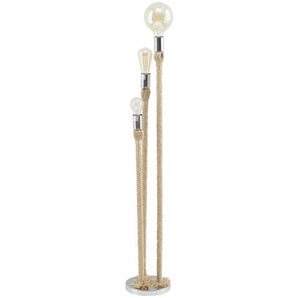 KHG Stehleuchte, 3-flammig, Seiloptik - braun - Materialmix - 112 cm - [20.0] | Möbel Kraft