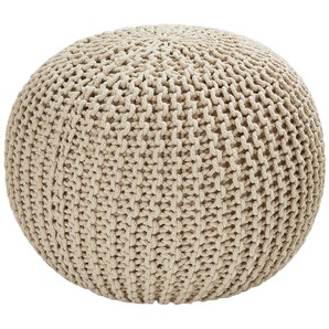 HOME STORY Strickpouf ¦ creme ¦ Maße (cm): H: 45  Ø: 65