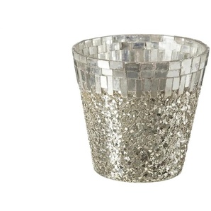 HOME STORY Teelichtglas - silber - Glas - 12 cm - [13.0] | Möbel Kraft