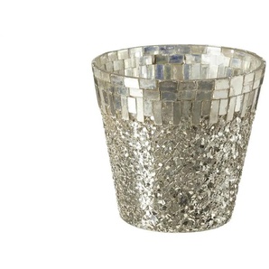 HOME STORY Teelichtglas - silber - Glas - 9 cm - [10.5] | Möbel Kraft