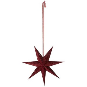 HOME STORY Weihnachtsstern Hänger - rot - Papier, Baumwolle - 17 cm - [60.0] | Möbel Kraft