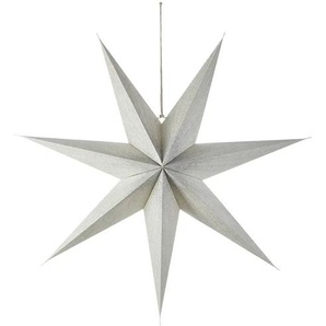 HOME STORY Weihnachtsstern Hänger - silber - Papier, Baumwolle - 22 cm - [75.0] | Möbel Kraft