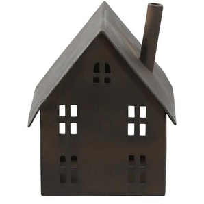 HOME STORY Windlicht Haus - braun - Eisen - 12,5 cm - 16 cm - 11 cm | Möbel Kraft