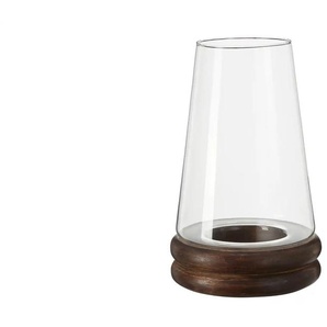 HOME STORY Windlicht - holzfarben - Holz, Glas - 23 cm - [16.0] | Möbel Kraft